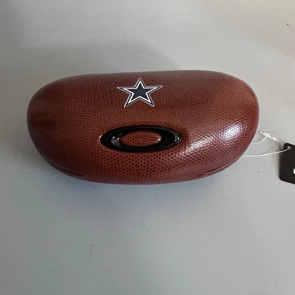 Oakley Dallas Cowboys NFL Football Sunglasses Hard Case Brown Textured Star Logo
